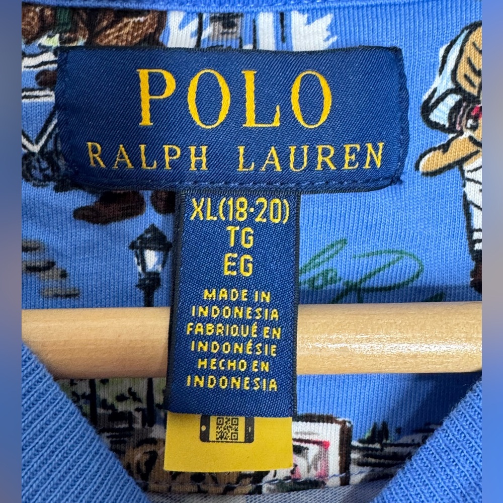 Ralph Lauren Polo Bear Paris-Print Cotton Jersey Tee Boys XL - Picture 7 of 10